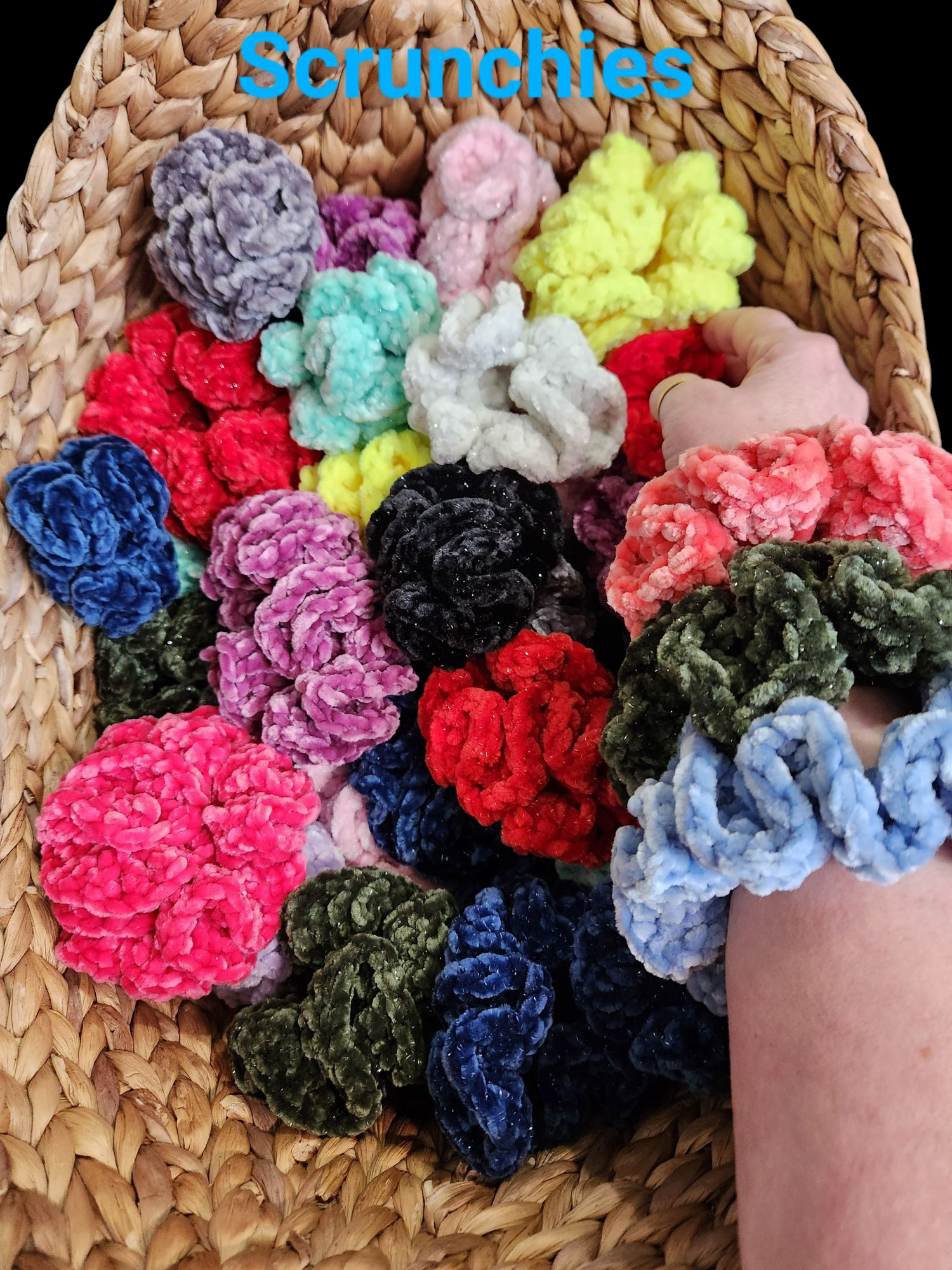 Velour Sparkle Scrunchies